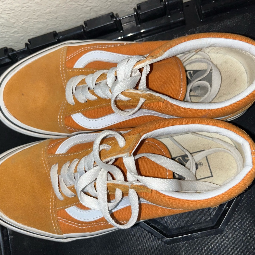 Vans Orange and White Sneakers